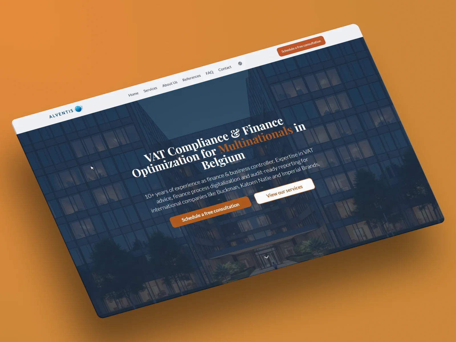 Homepage mit professionellem Design