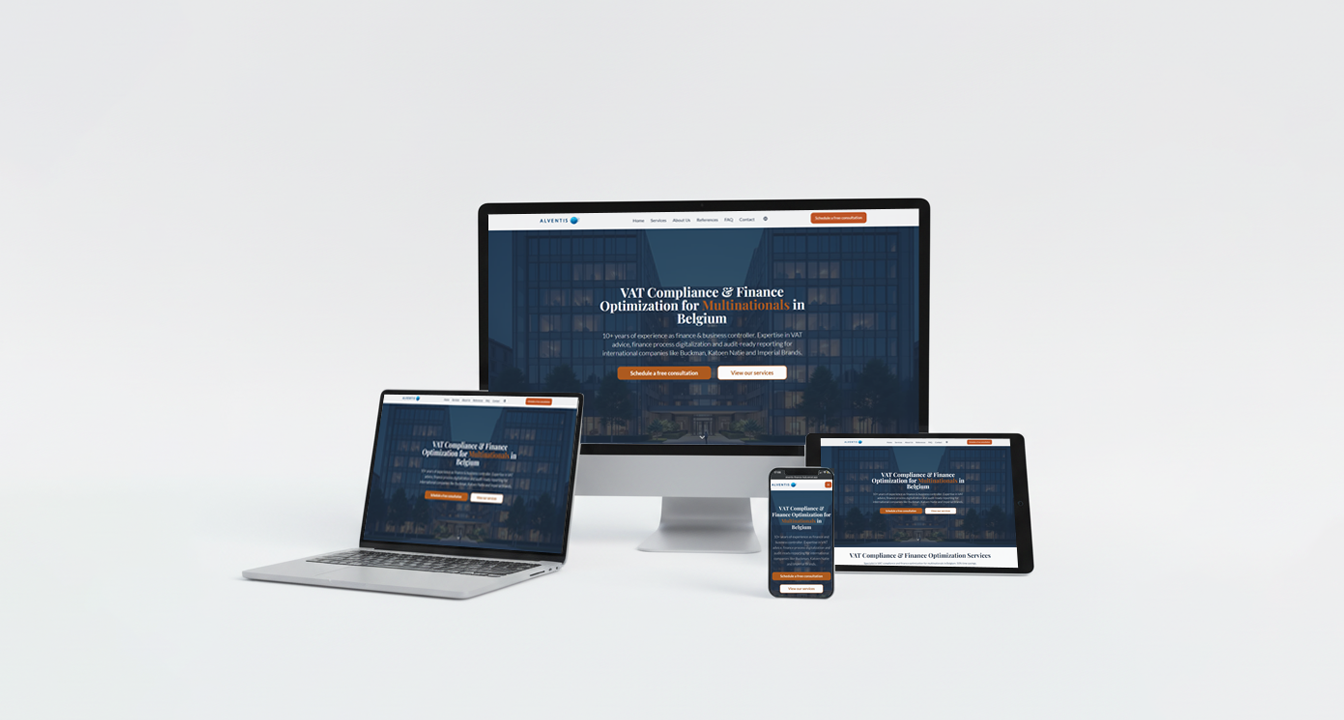 Alventis website mockup