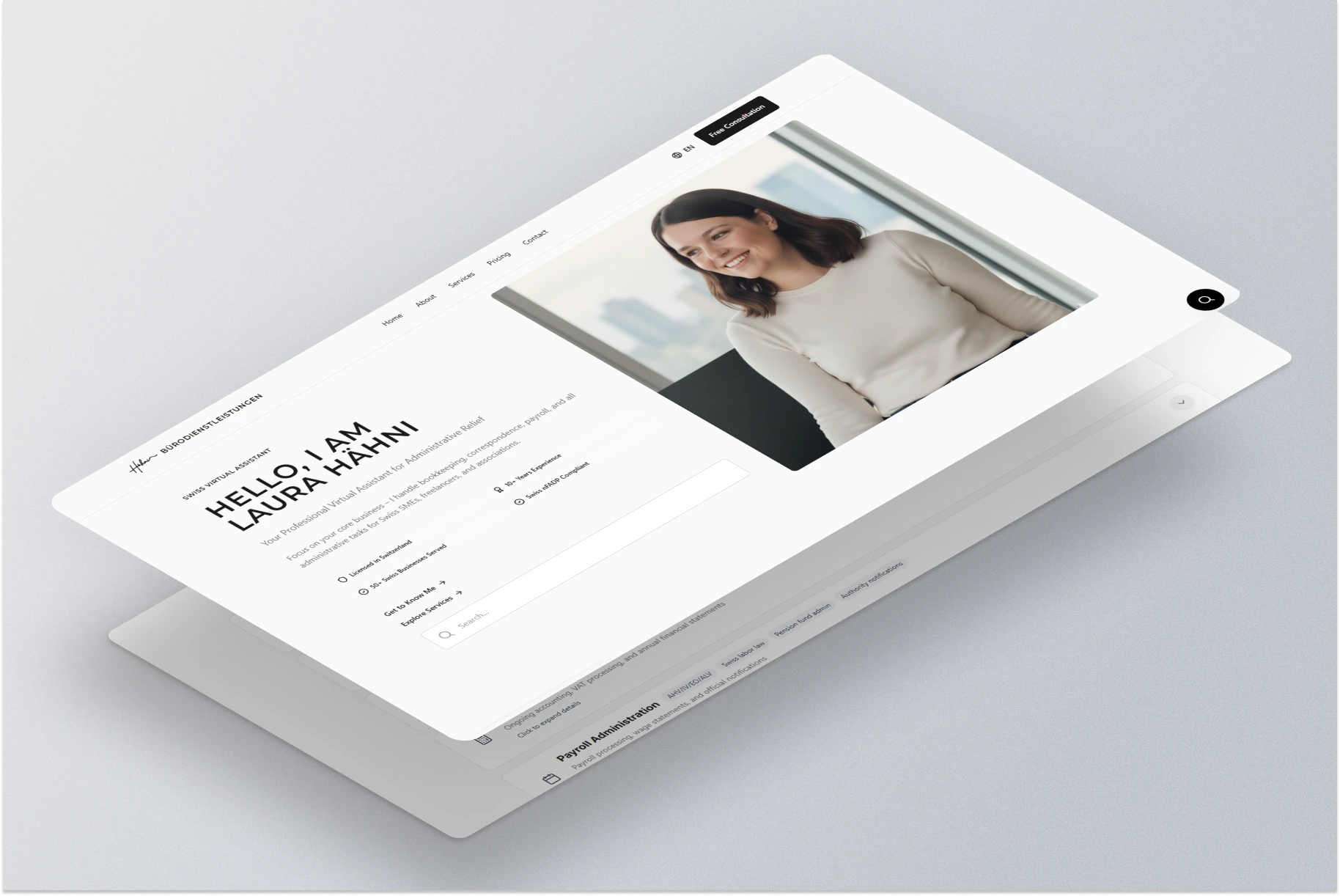 BDLH (Bürodienstleistungen Hähni) website mockup