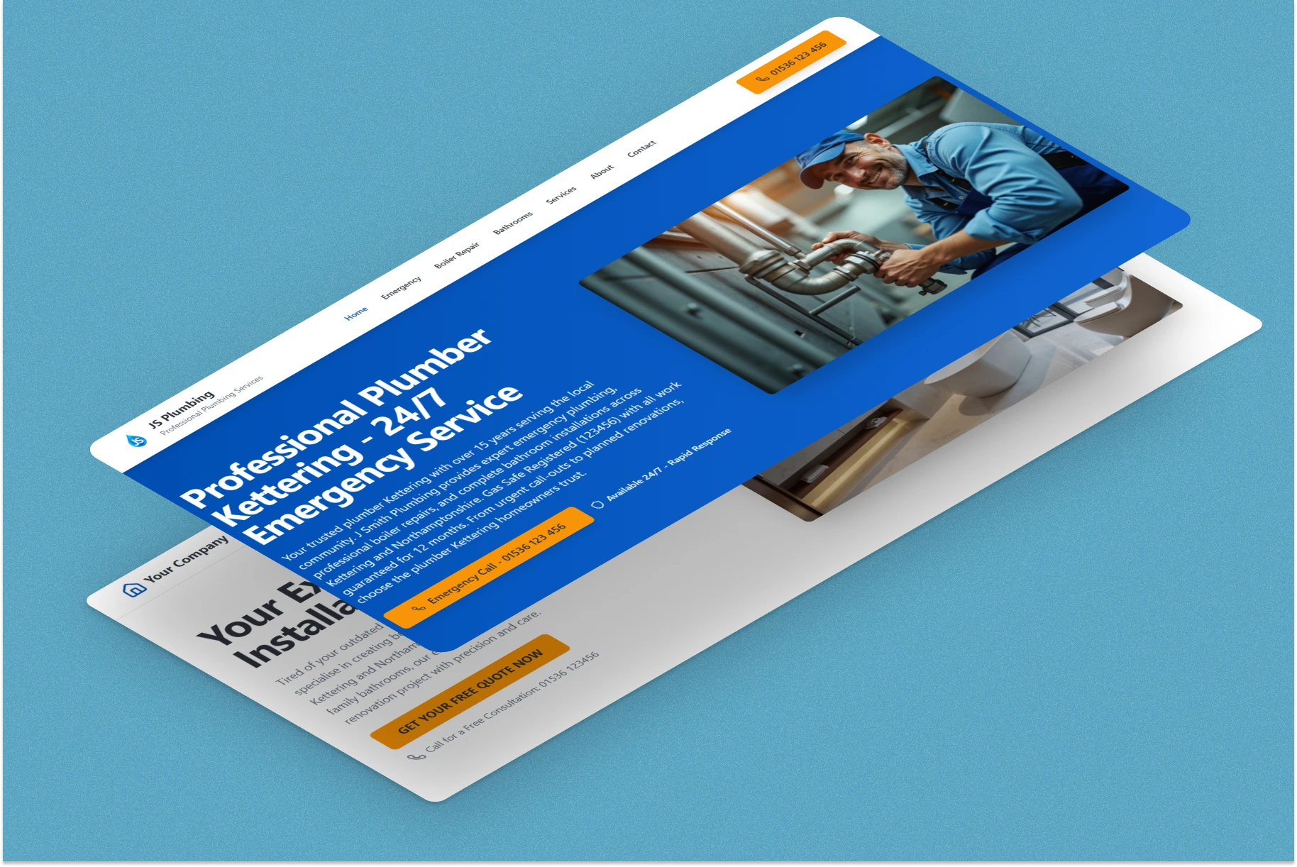J Smith Plumbing website mockup
