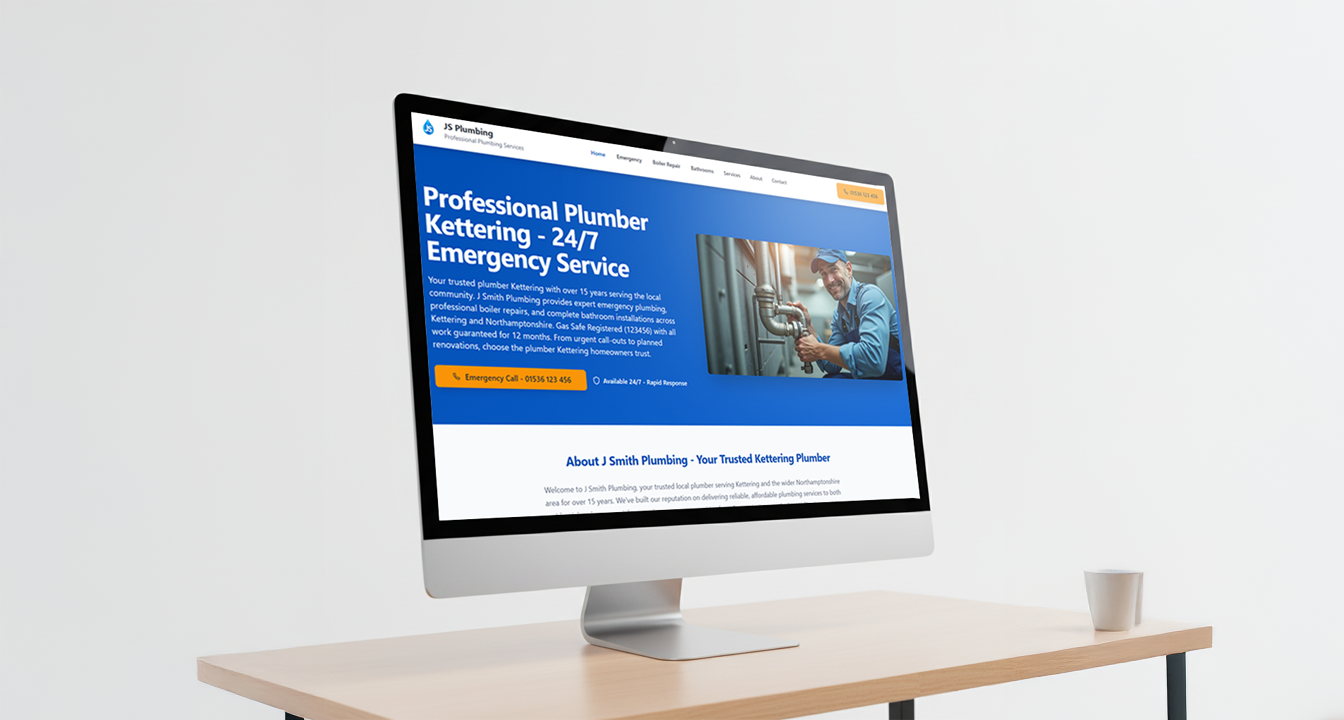 J Smith Plumbing website mockup