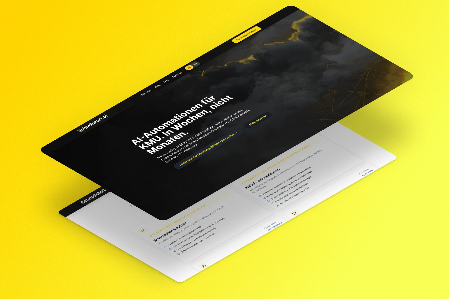 SchnellStart.ai website mockup