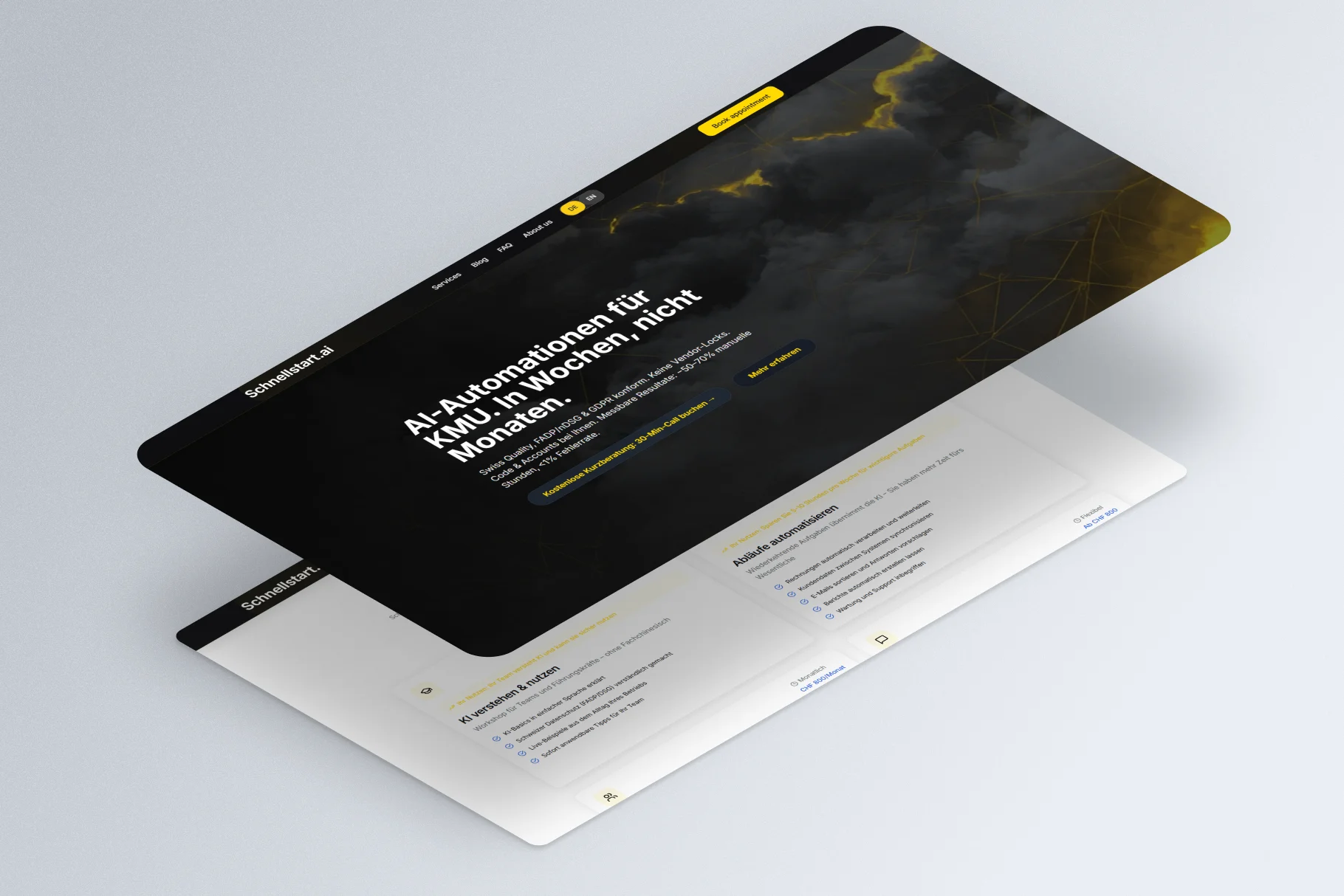 SchnellStart.ai website hero