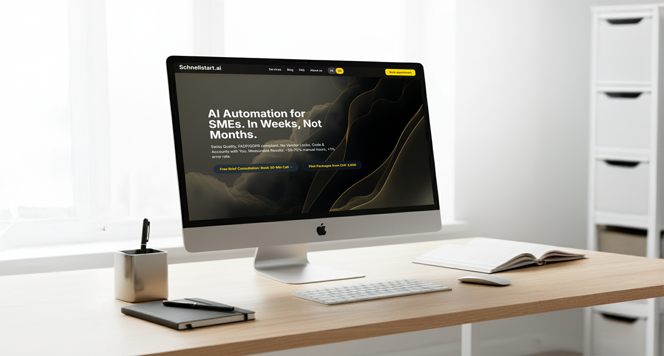 SchnellStart.ai website mockup