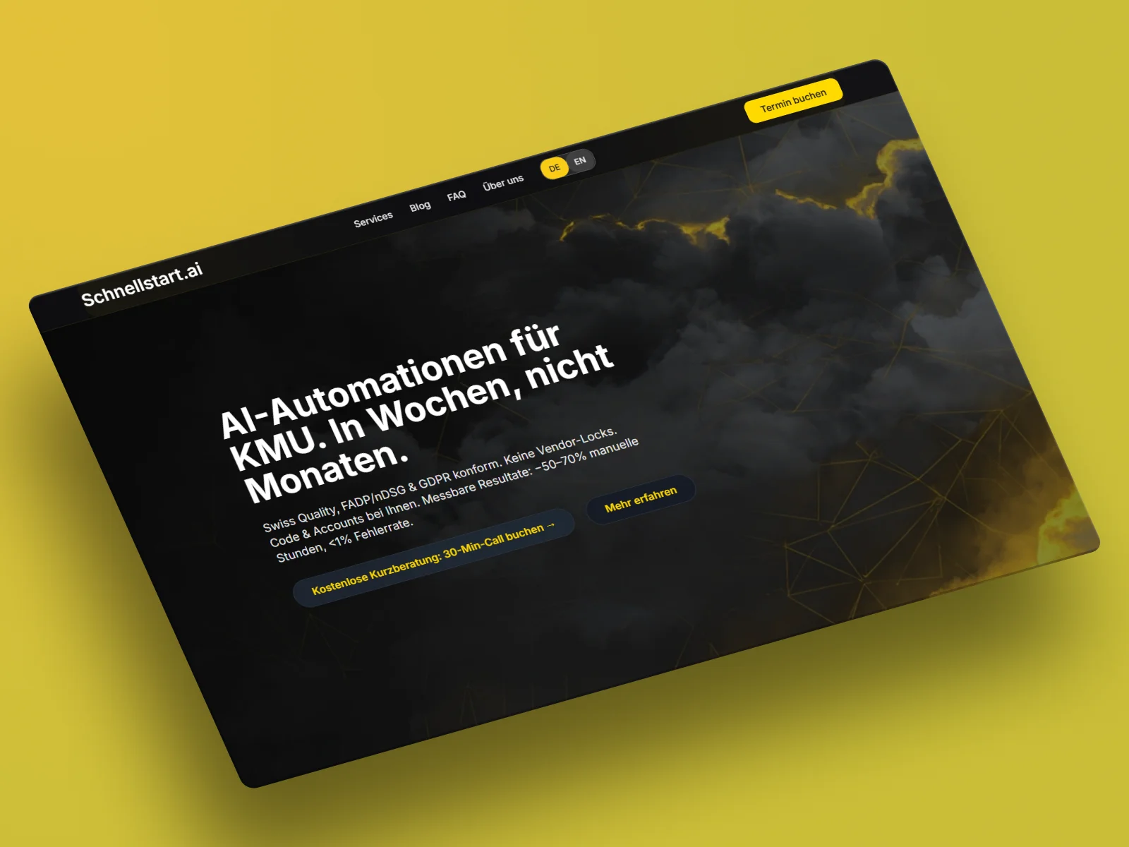 Homepage mit AI-Fokus